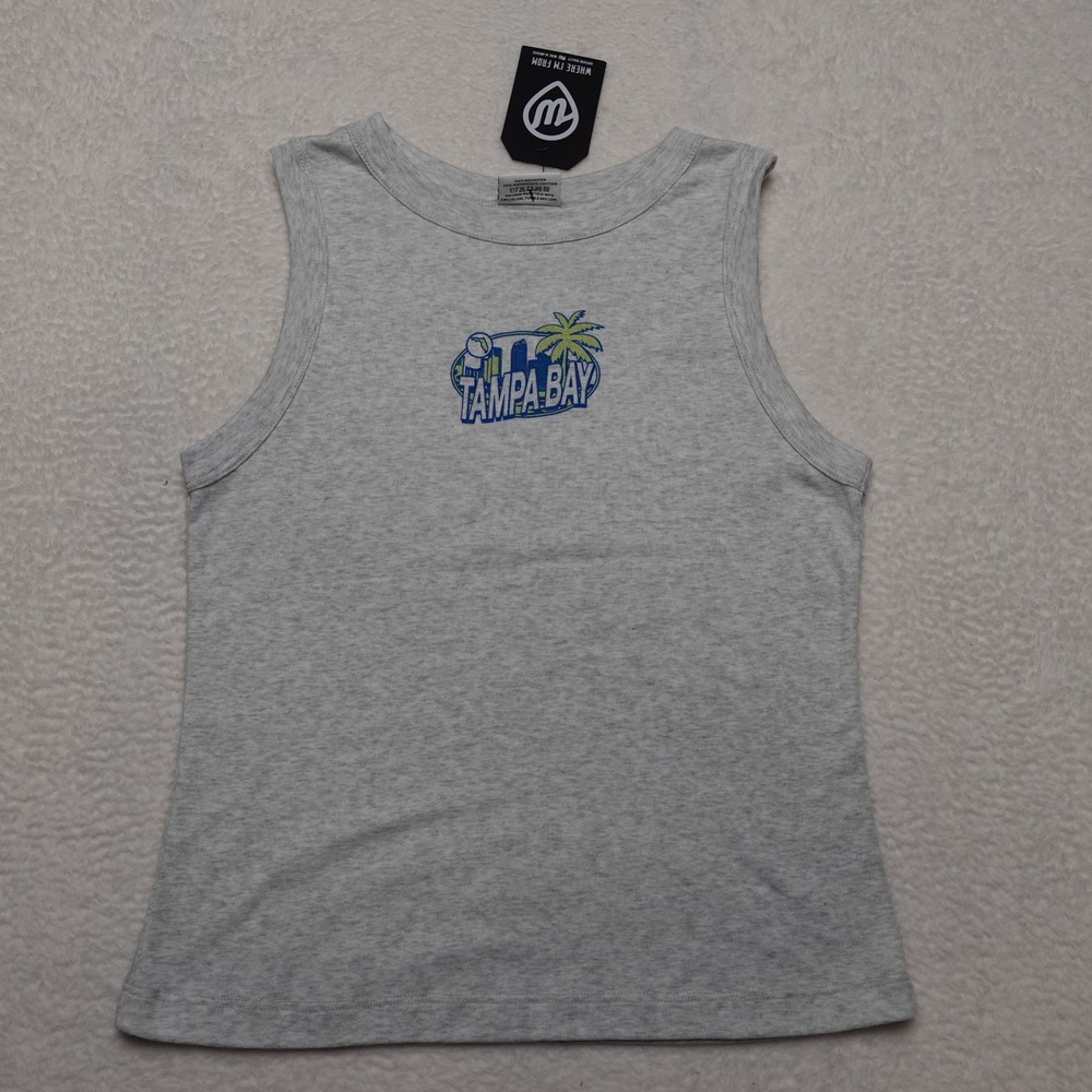 Where I'm From Tank Top Women XL Gray Tampa Bay Skyline Graphic NWT